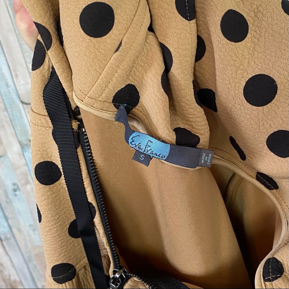 Eva Franco S Anthropologie Maybelle Polka Dot Tiered Coat Jacket Hooded Zip Up - Picture 8 of 13